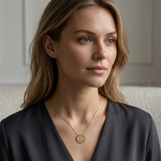 14kt. Gold and Diamonds Peace Disc Necklace with Diamonds