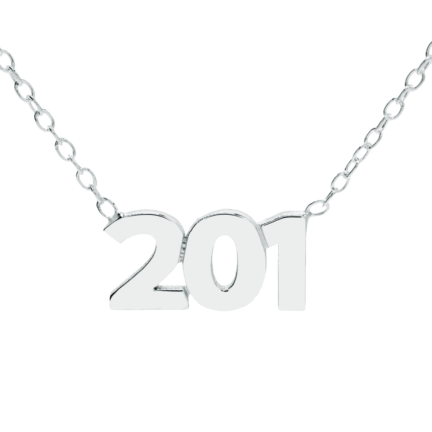 Personalized 14K Gold Modern Block Number Necklace