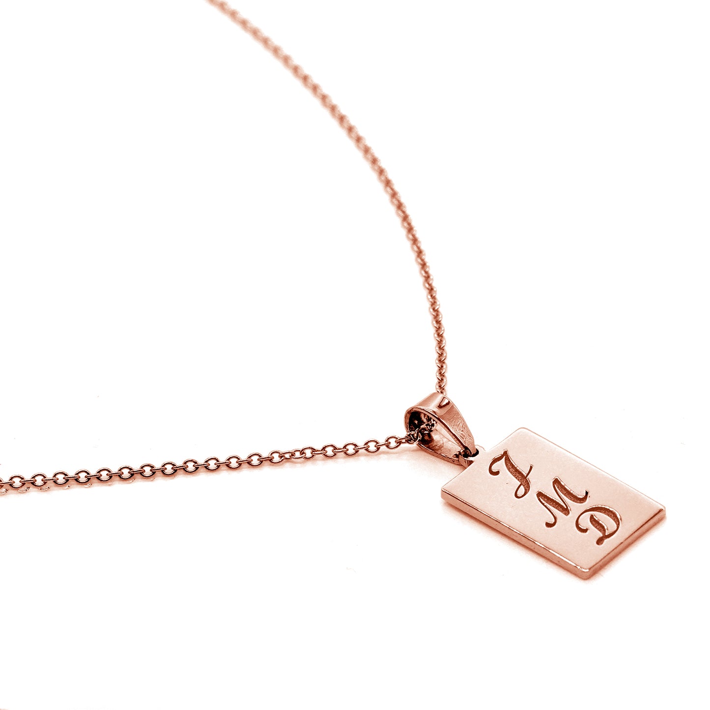 Personalized 14K Gold Square Tag with Engraving | High Polish