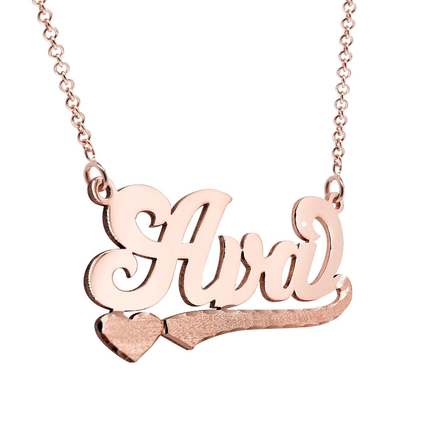 High Polished 14K Gold Nameplate Necklace