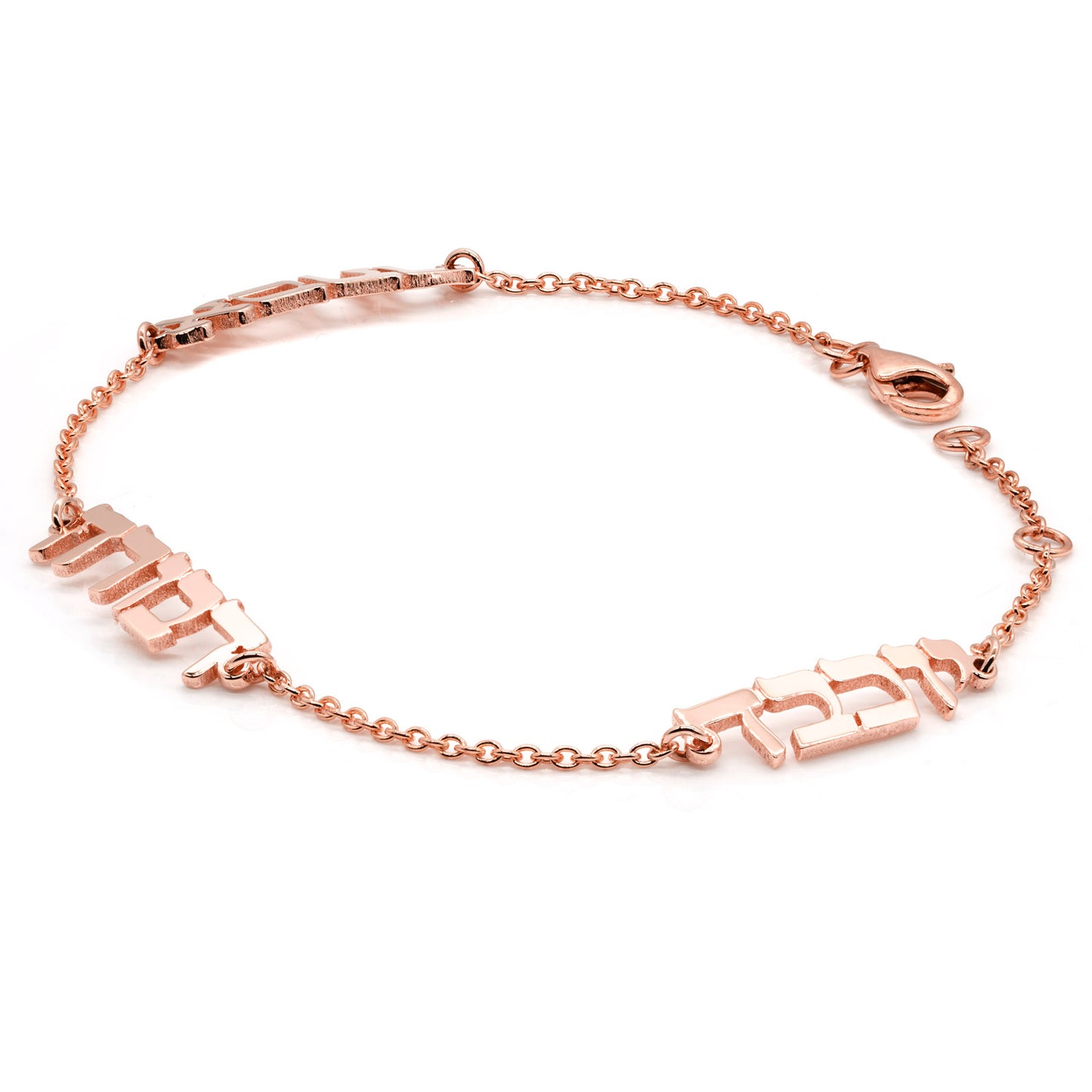 3 Name Hebrew Bracelet in 14K Gold | High Polish