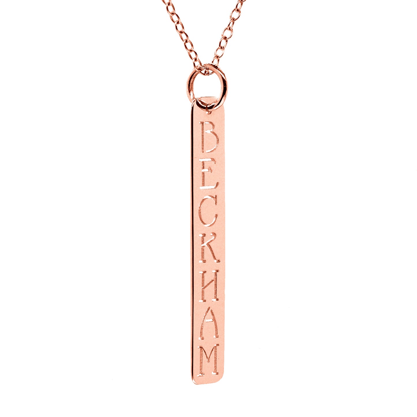 Custom Punch Out Name Tag with High Polish 14K Gold