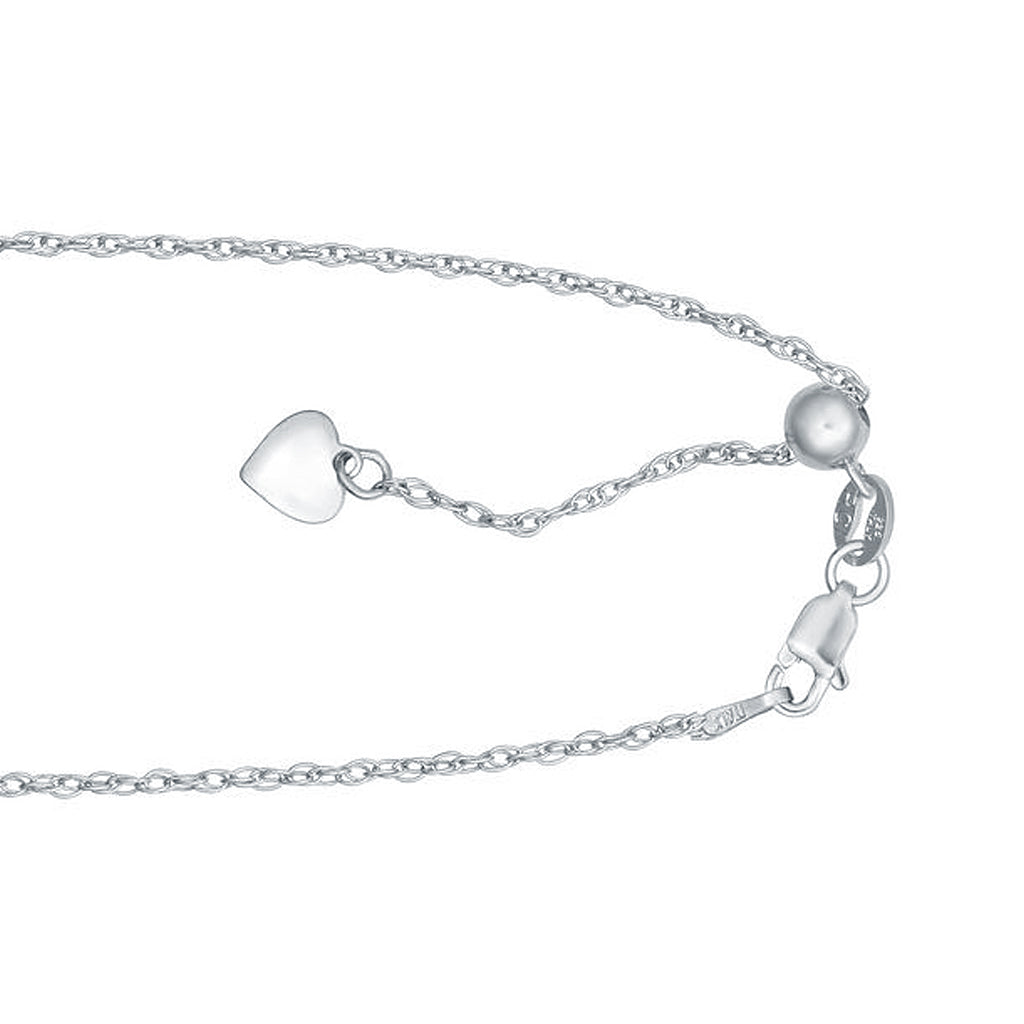 Sterling Silver Adjustable Loose Rope Chain with Lobster Clasp