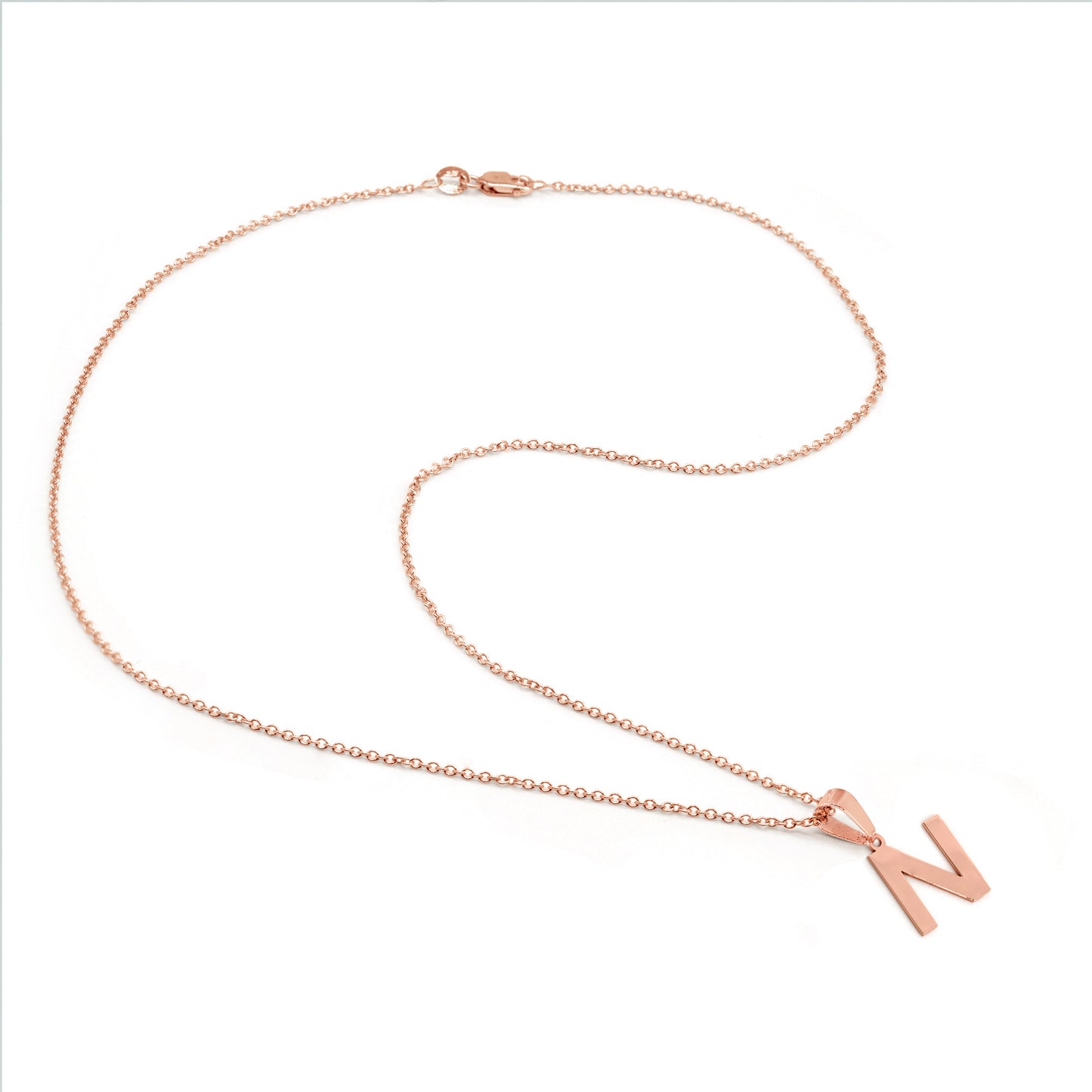 Single Initial Block Pendant in 14K Gold | 14mm