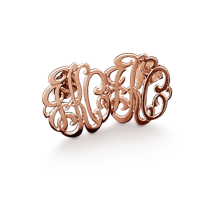 Custom 14K Gold Monogram Stud Earrings