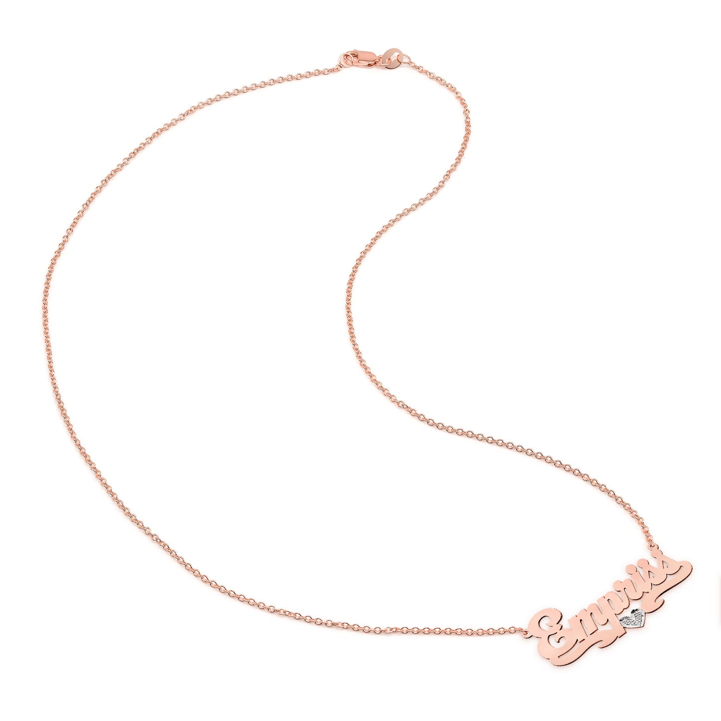 Personalized 14kt. Gold Name Plate Necklace with Diamond