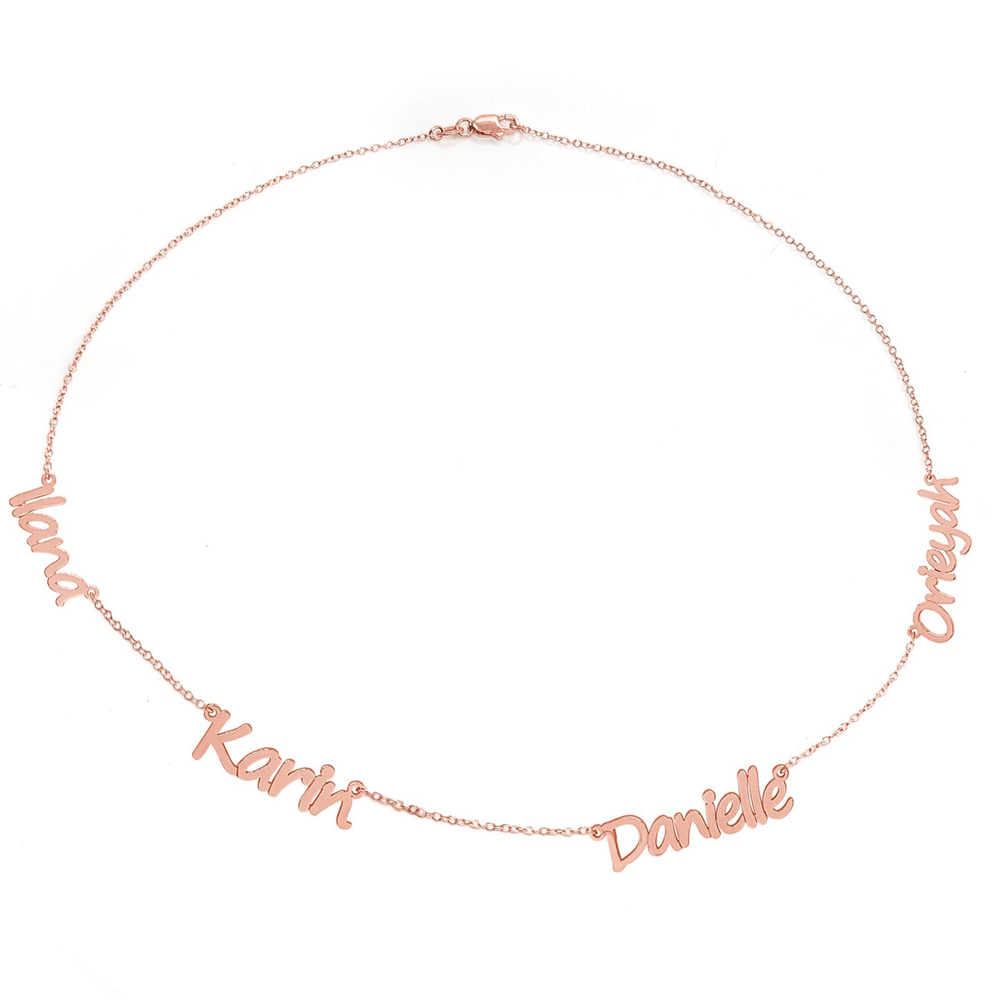 Custom Multi-Name Necklace in Solid 14K Gold | Large Size