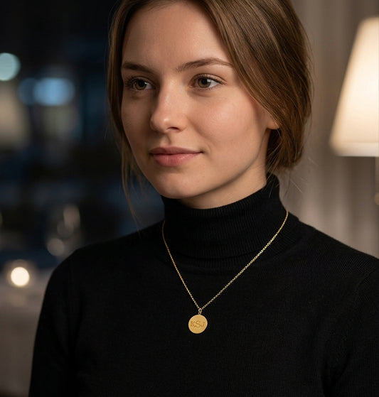 Engravable Disc Pendant in 14K Gold | 25mm