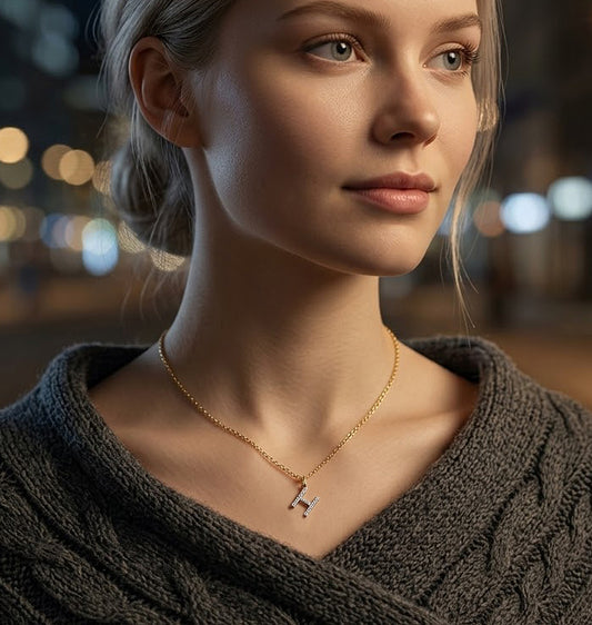 Initial Charm Pendant in Genuine Diamonds and 14K Gold | 8mm