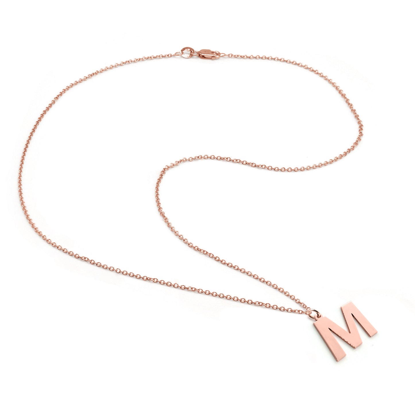 Block Text Initial Pendant Charm in High Polished 14K Gold | 14mm - Elegant Creations NYC