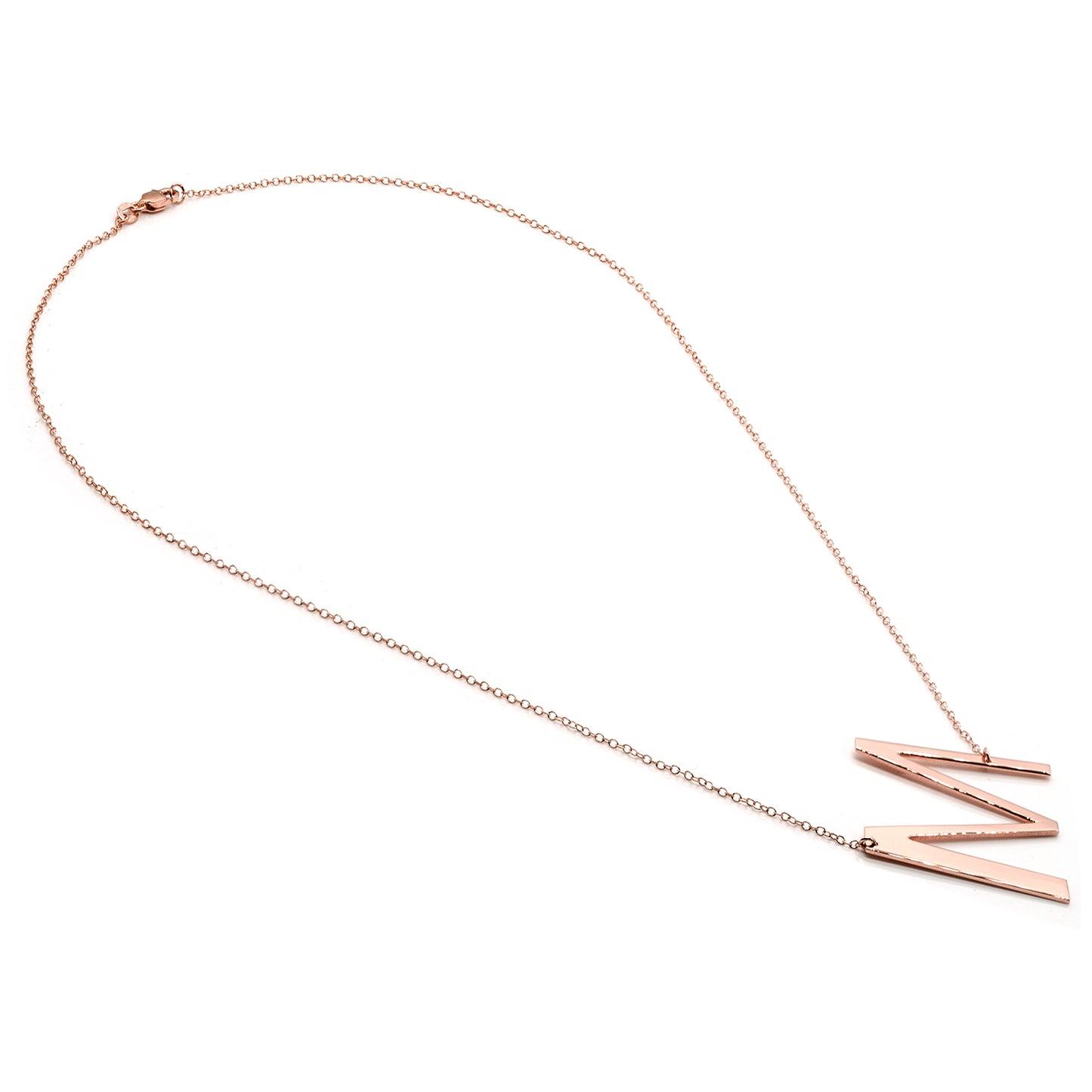 Monogram Necklace with Engraving in Polished 14K Gold