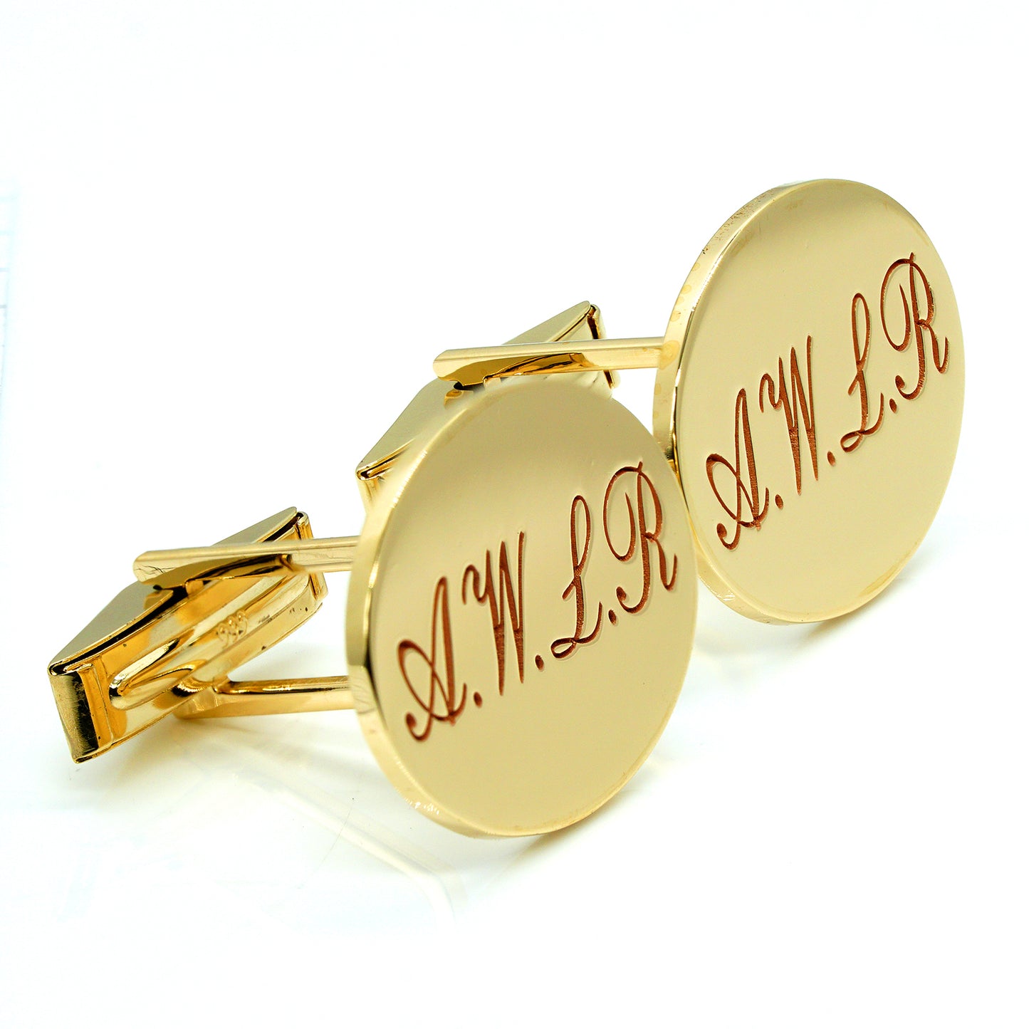 Personalized Oval Cufflinks in 14K Gold