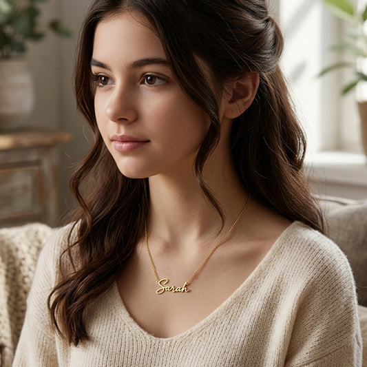 Stylish Cursive Name Charm Necklace