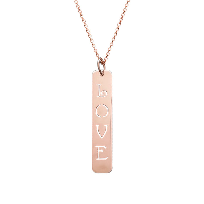 14kt. Gold Love Bar Pendant Necklace