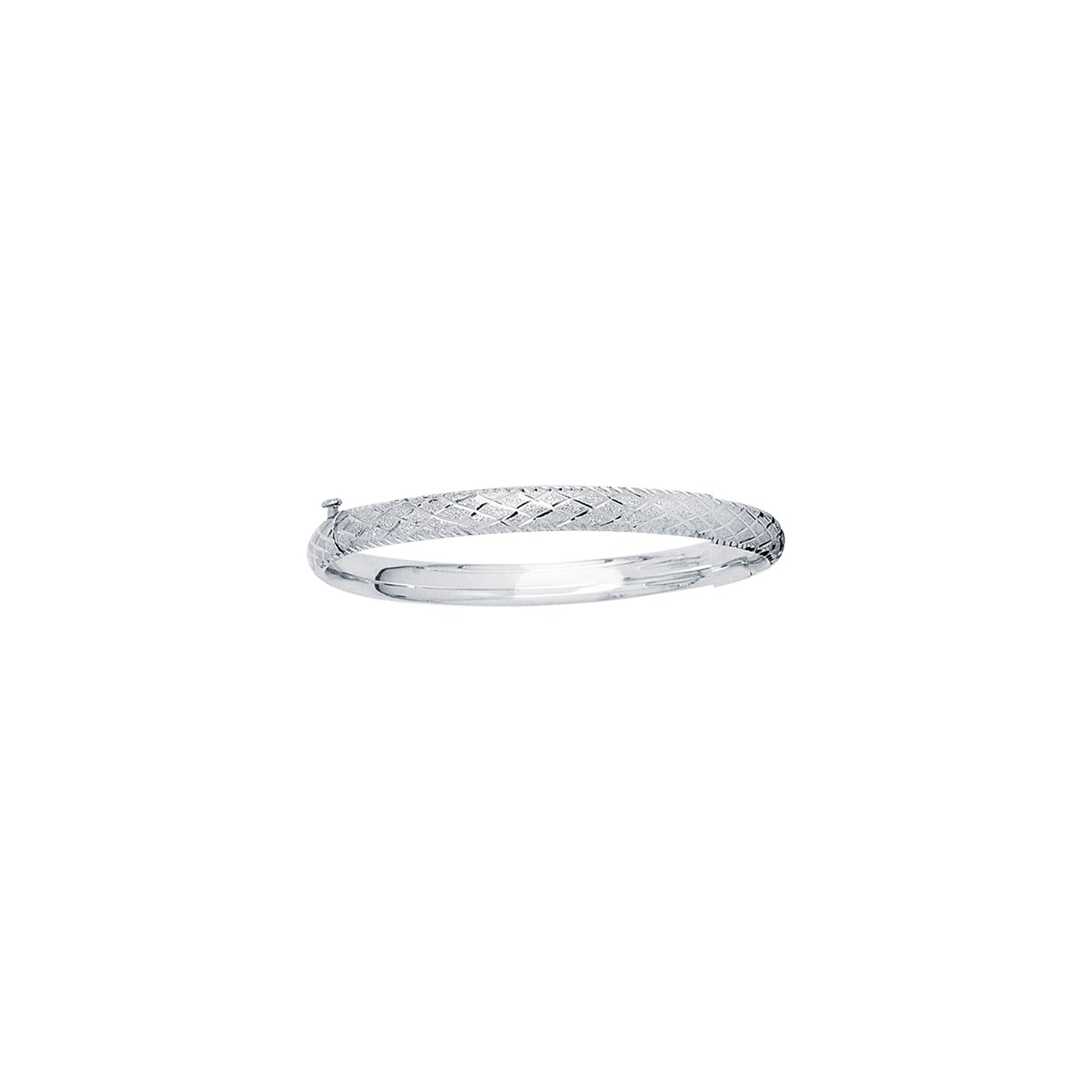 14K Gold Diamond Cut X Pattern Children's Bangle