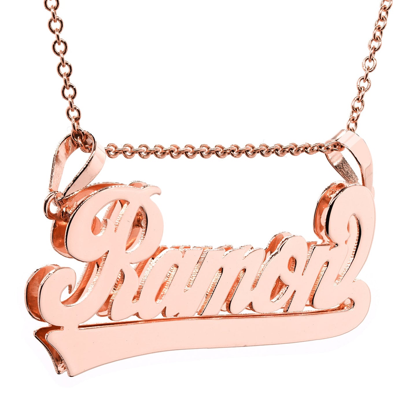 High Polished Nameplate Pendant in Sterling Silver