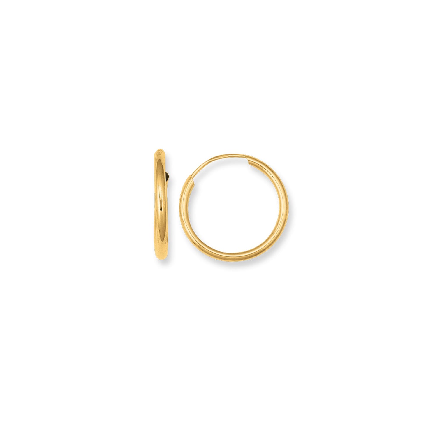 14K Gold Endless Hoop Earring | 15mm