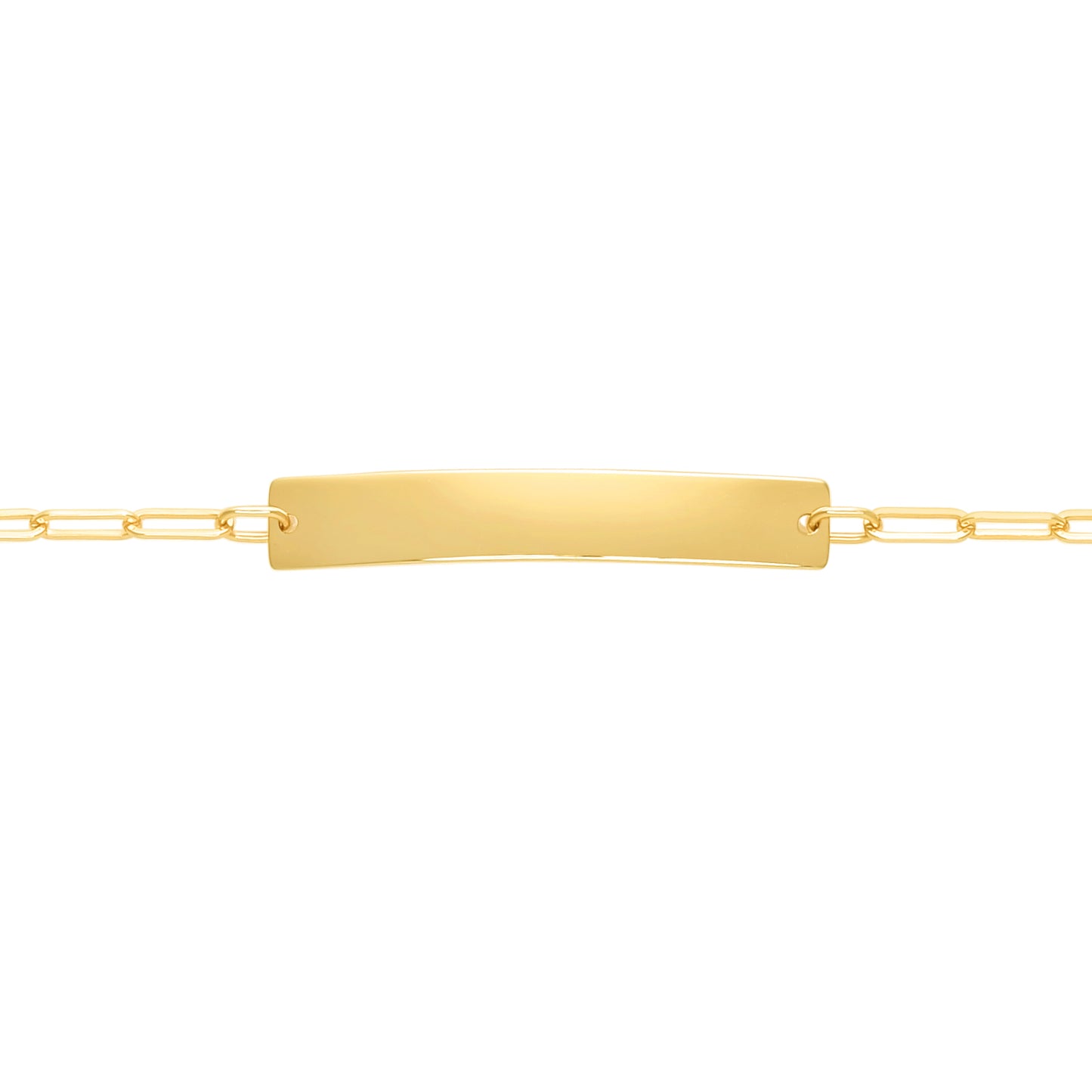 14K Gold ID Bracelet with Paperclip Chain