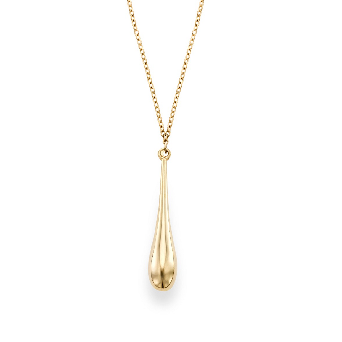 14K Gold Polished Tear Drop Necklace