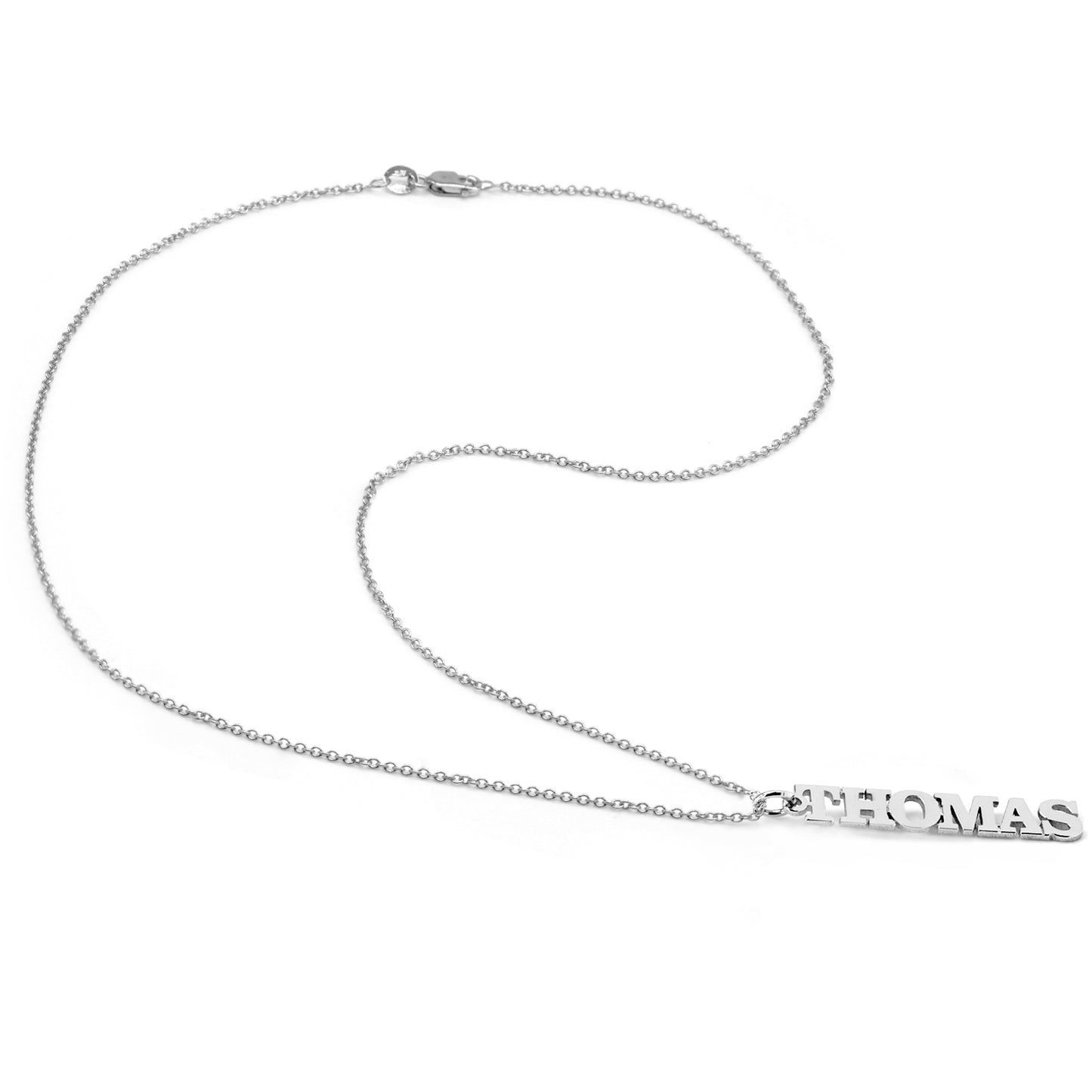 Personalized 14kt. Gold Vertical Nameplate Pendant | Serif Text