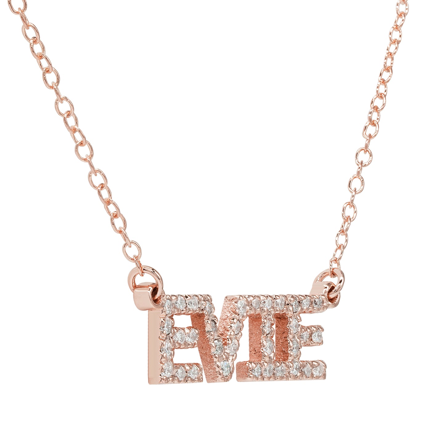 Custom 14K Gold and Diamond Pave Name Necklace