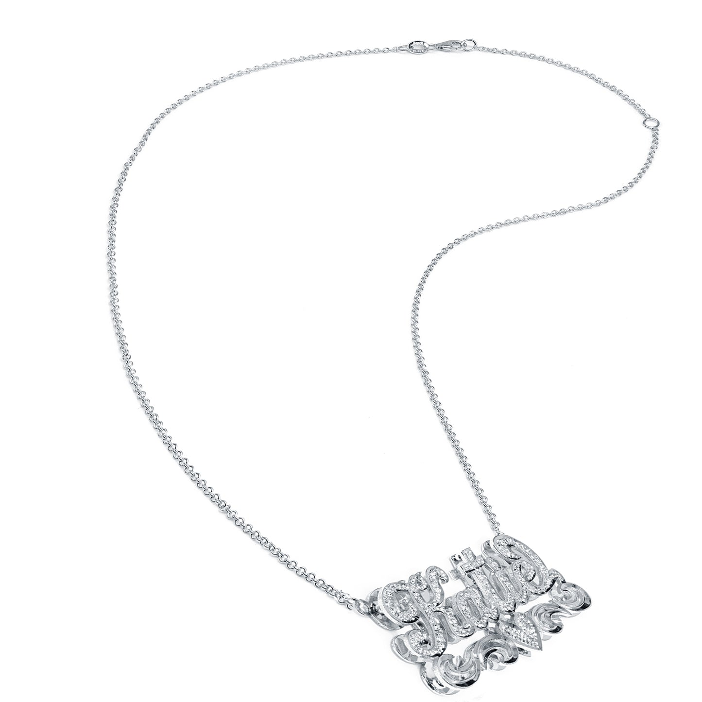 14K Gold and Diamonds Custom Shadow Box Name Plate