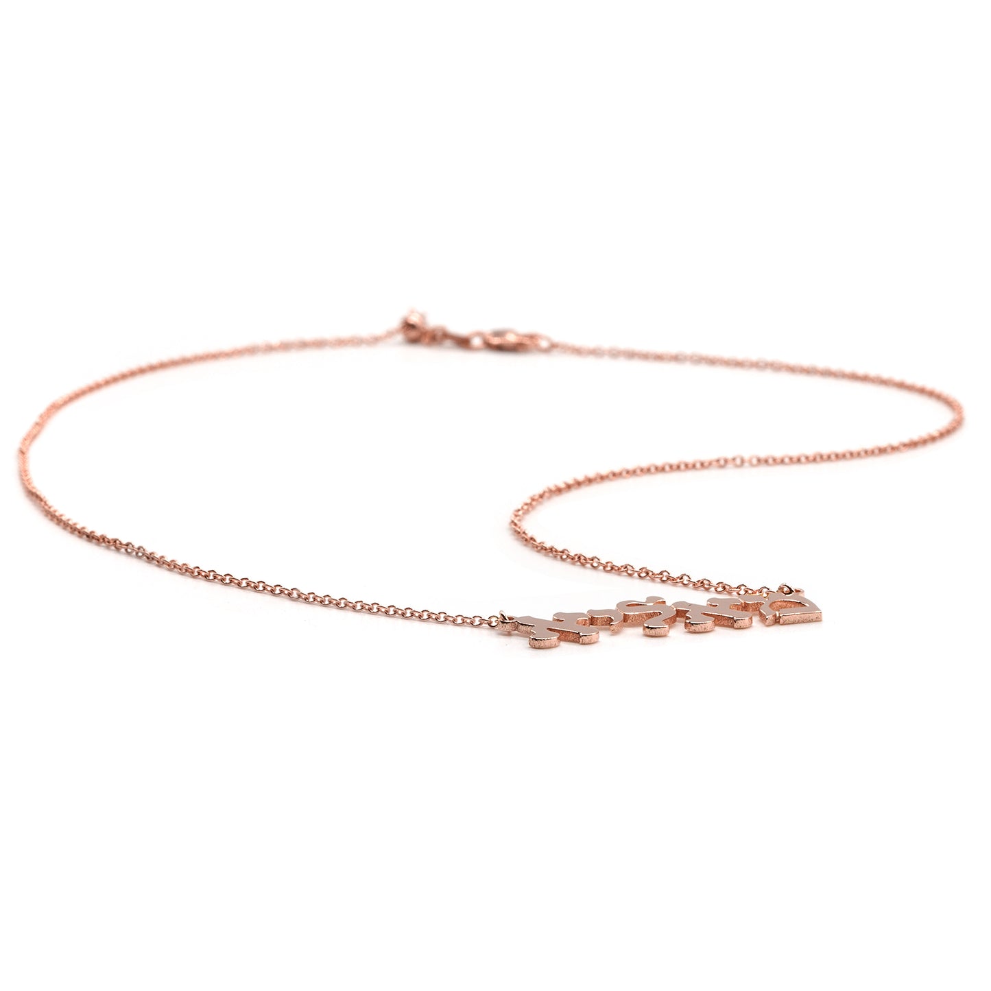 14K Gold Custom Nameplate with Hebrew Script | Necklace