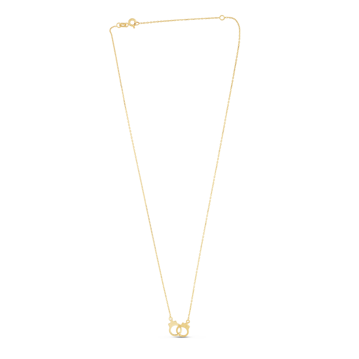 14K Gold Handcuff Necklace with Spring Ring Clasp