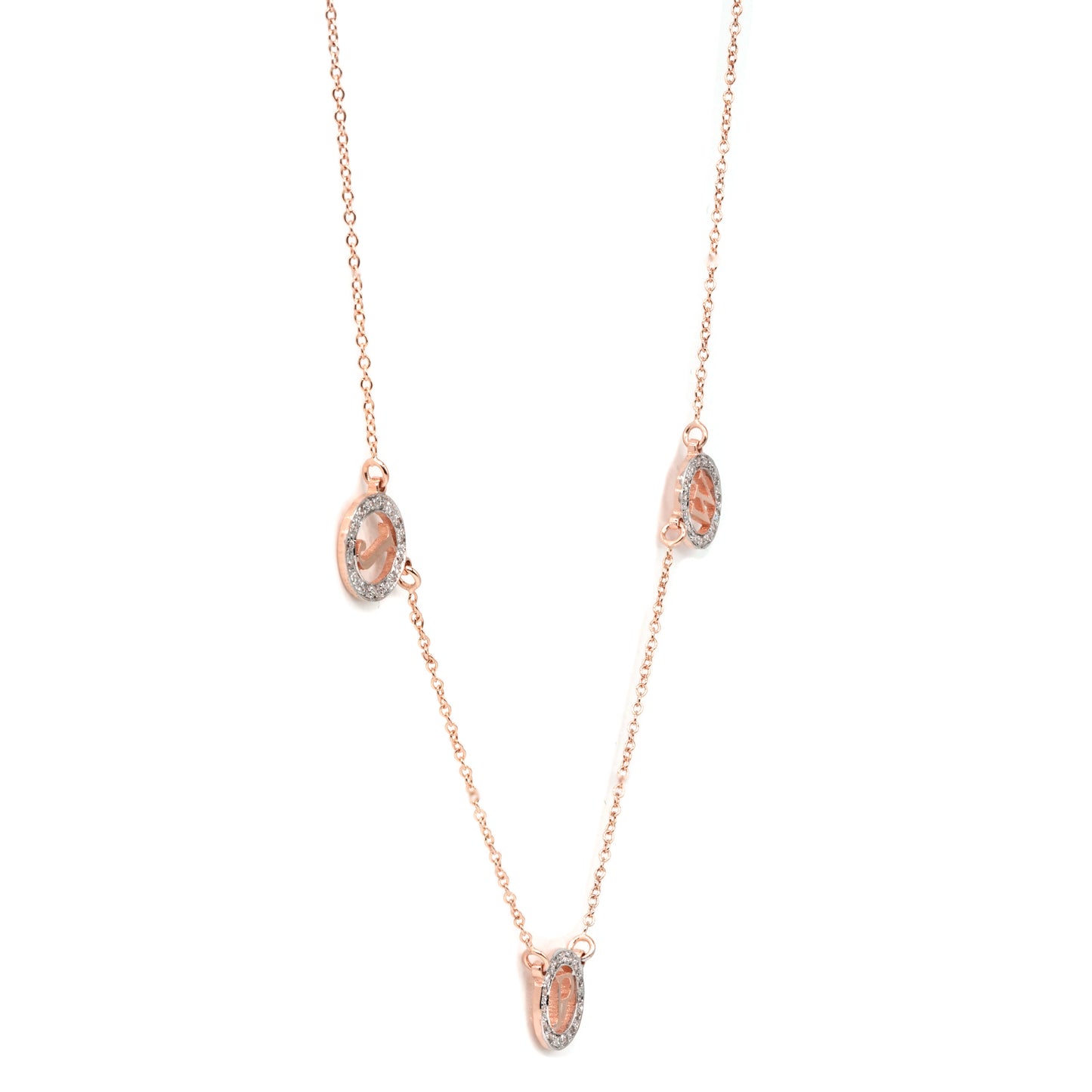 Multi-Initials Station Necklace in 14K Gold with Diamonds | Customizable
