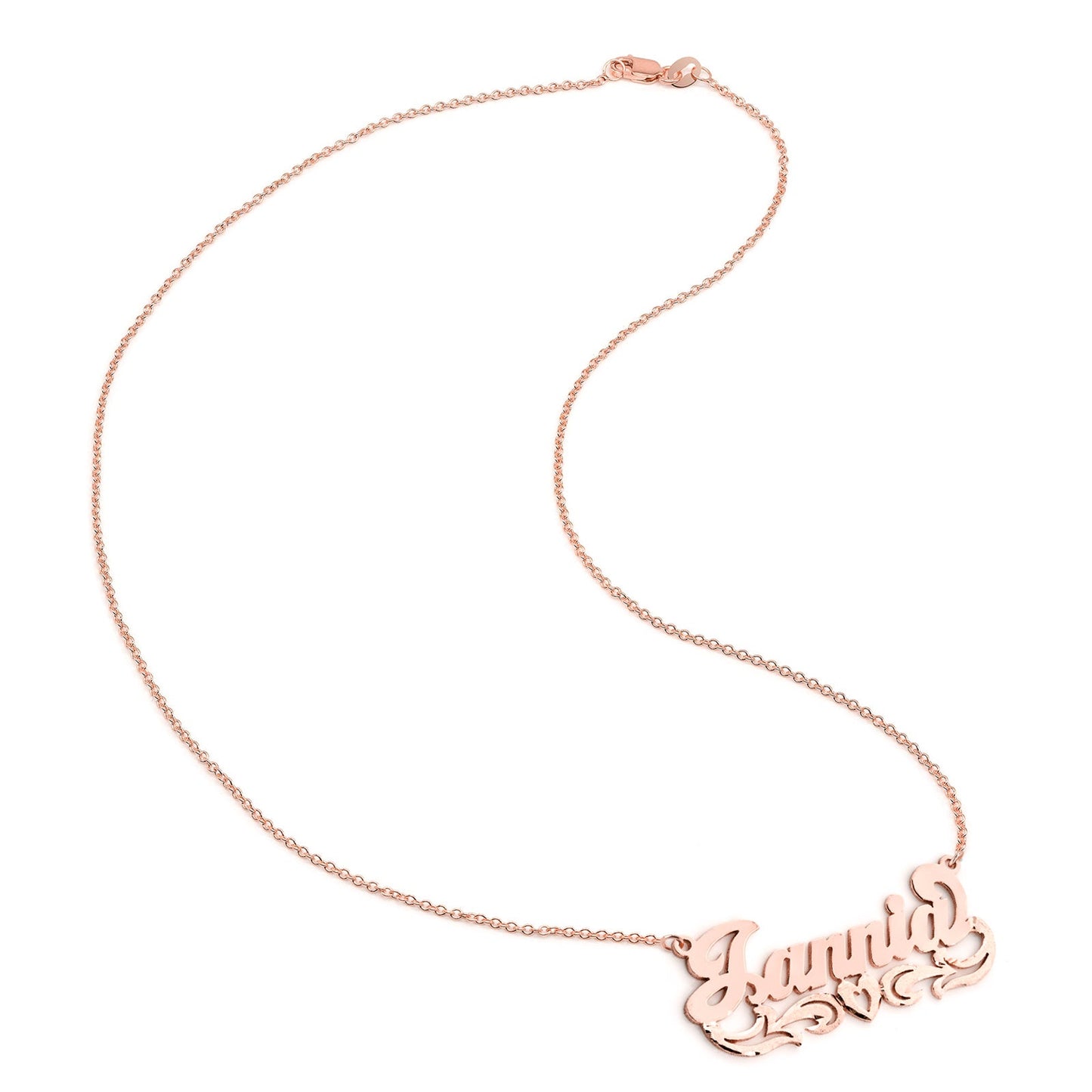 Solid Sterling Silver Nameplate with Florentine Finish and High Polish