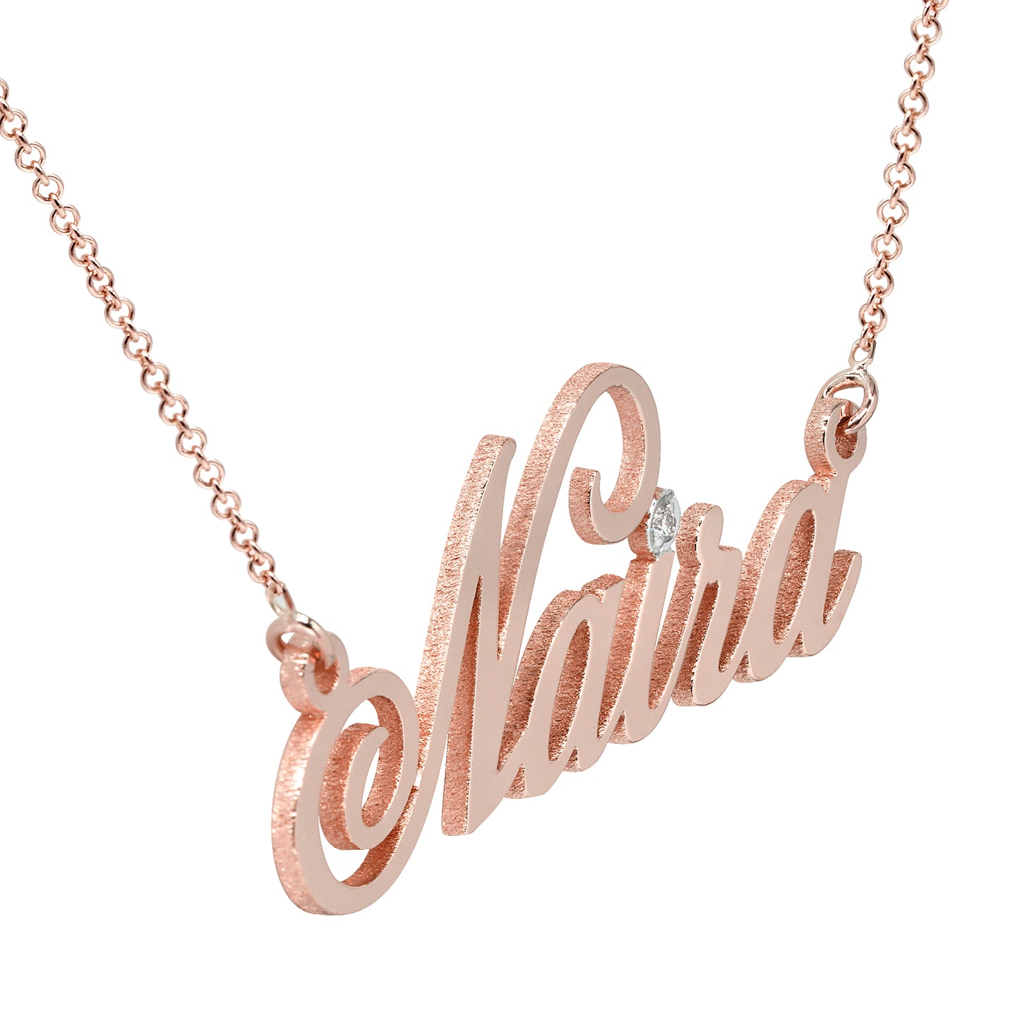Custom 14K Gold and Diamond Name Plate | Stylized Script