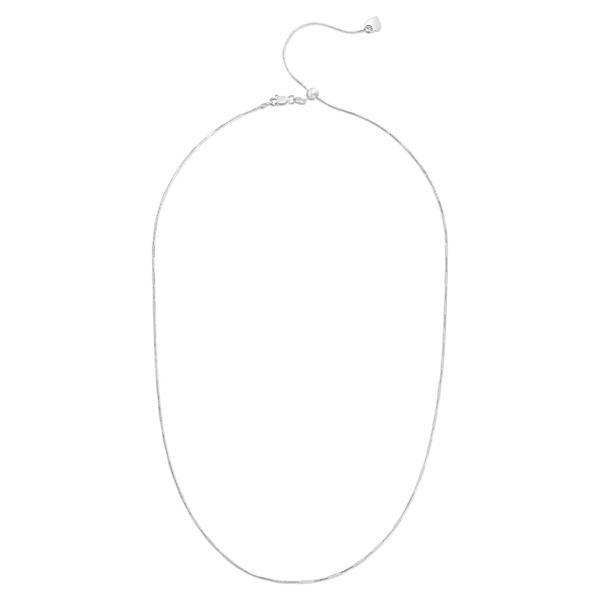 Sterling Silver Polished Adjsutable Snake Chain Necklace with Lobster Clasp