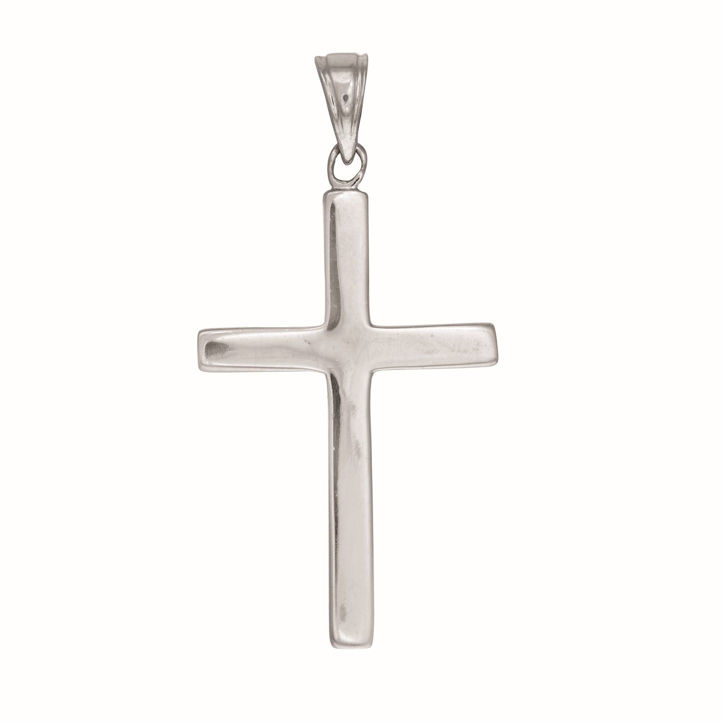 Polished Flat Cross | Available in 14K Gold or Sterling Silver