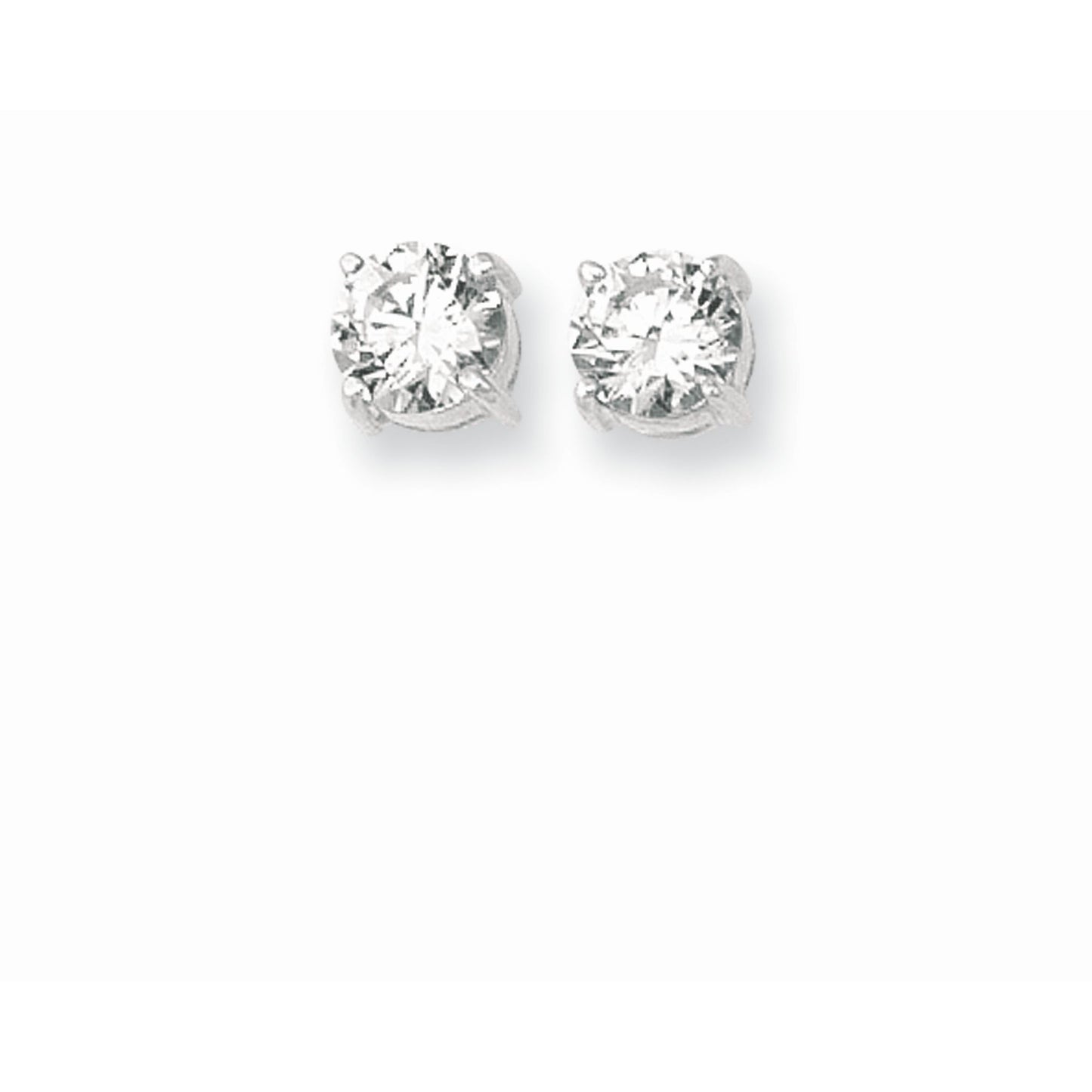 14K Gold and Round or Princess Cut Cubic Zirconia Stud Earrings | Sterling Silver Available