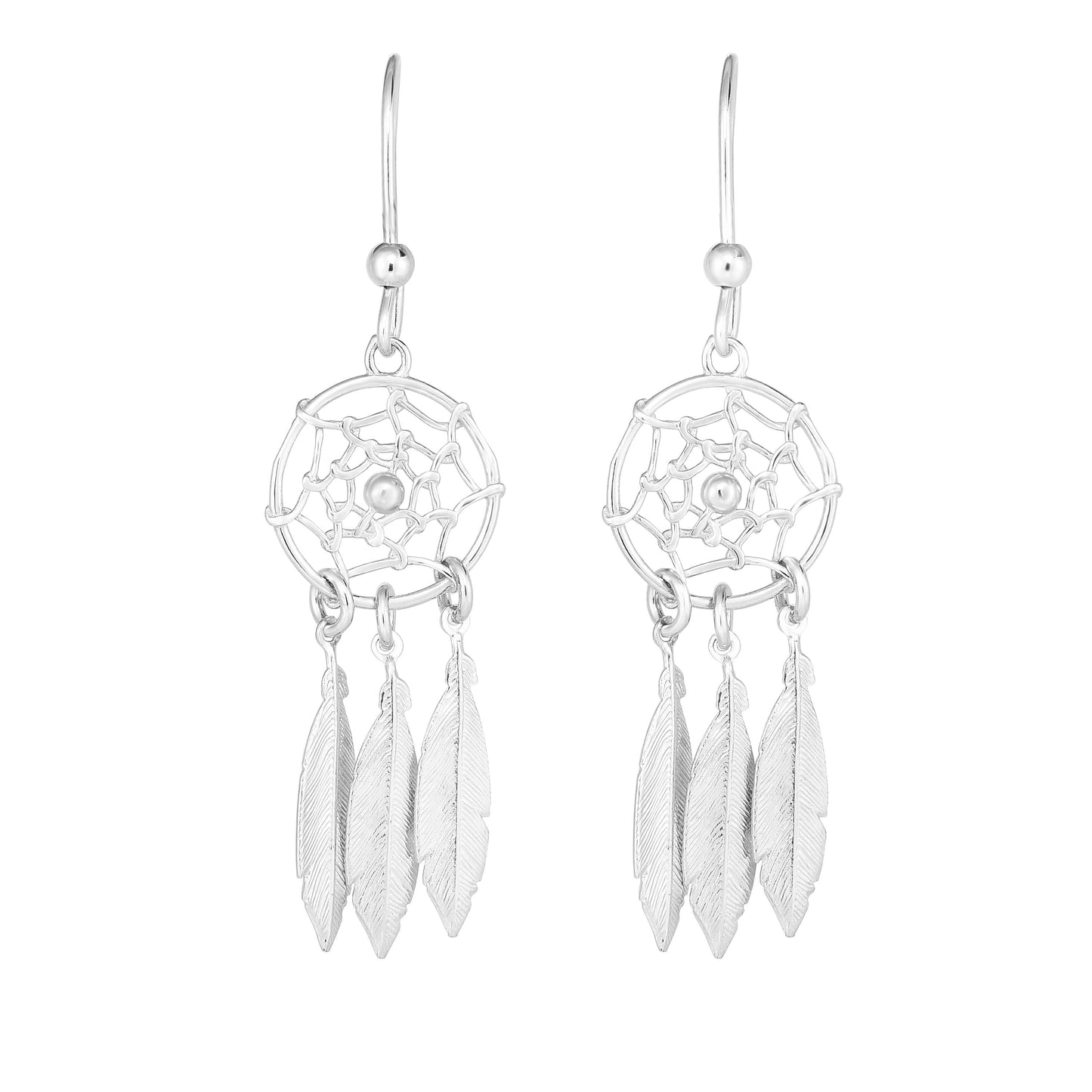 Sterling Silver Dream Catcher Drop Earring