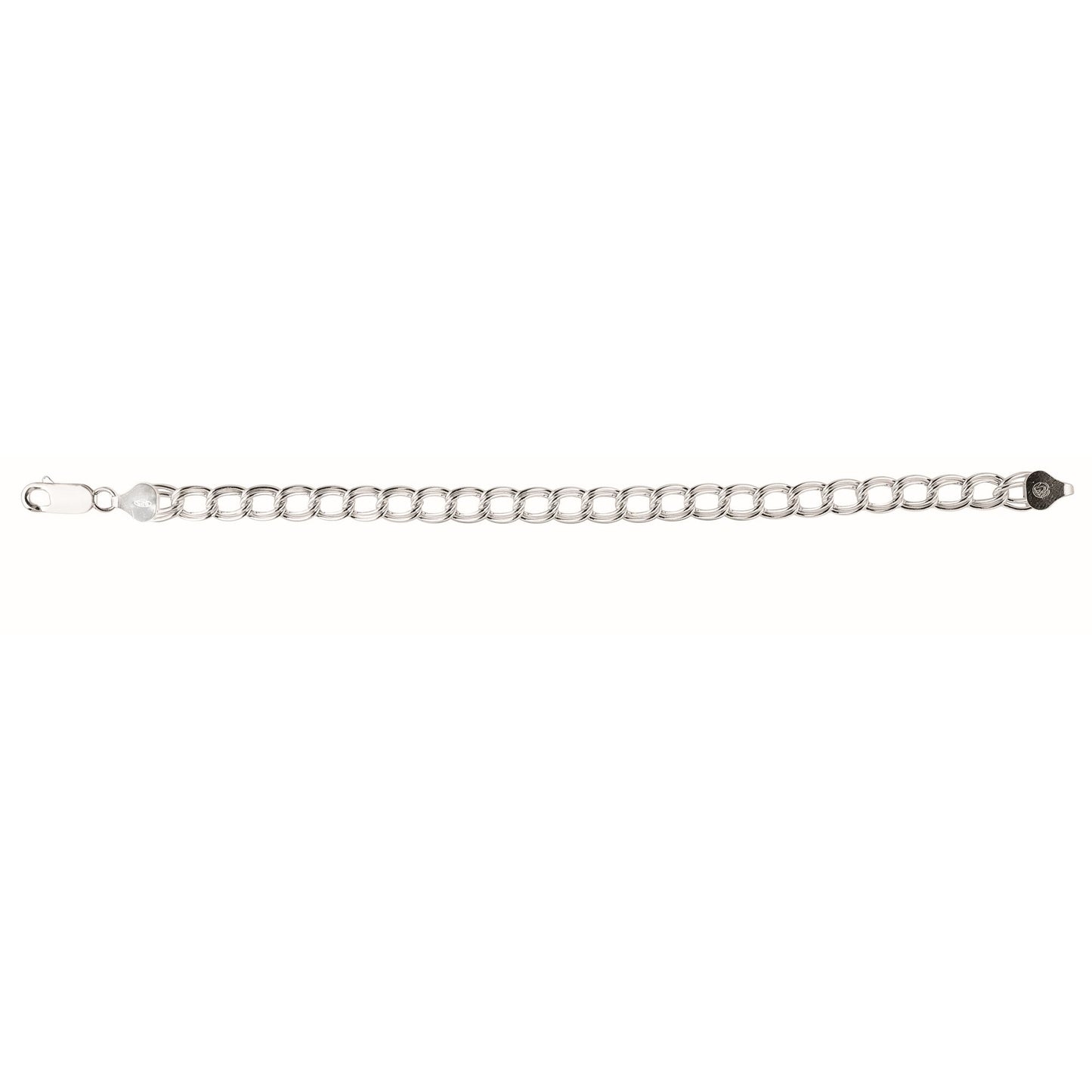 Sterling Silver Double Interlocking Oval Link Bracelet
