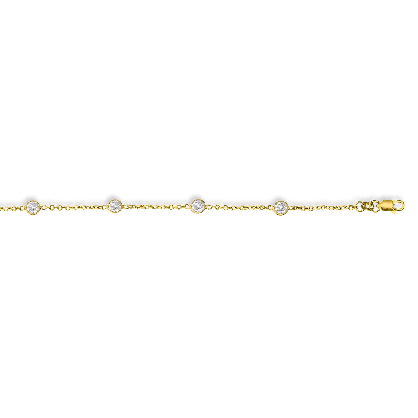 14K Gold CZ by the Yard Chain Necklace