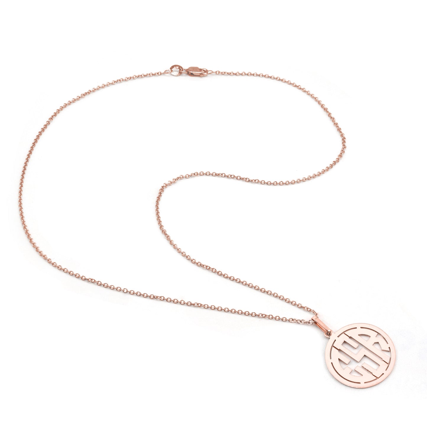 Personalized 14kt. Gold Monogram Disc Pendant
