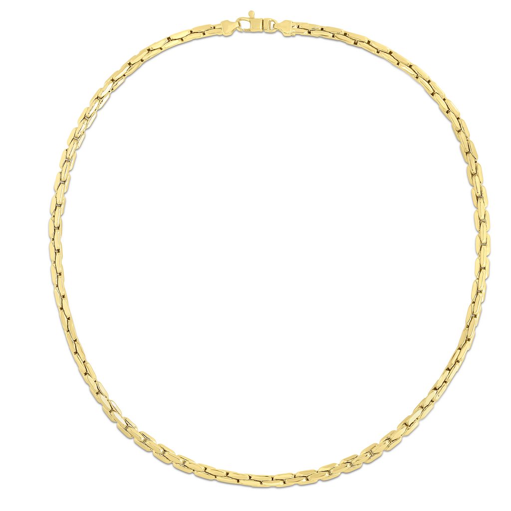 14K Gold Polished Link Chain Necklace with Lobster Clasp