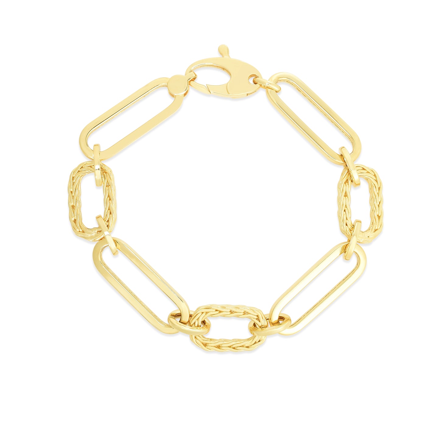 14K Gold Polished Paperclip Bracelet