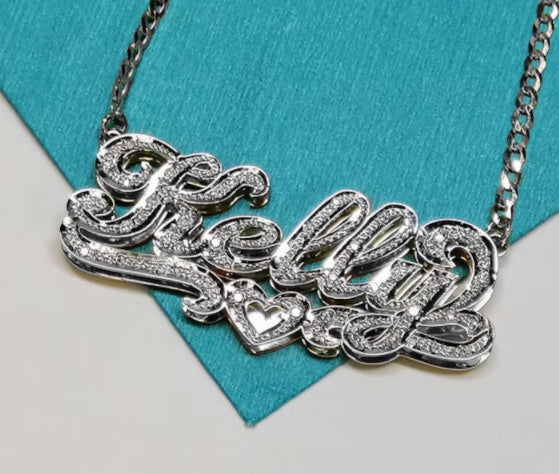 14K Gold and Diamonds Name Necklace - Elegant Creations NYC