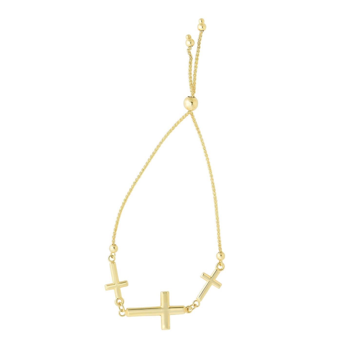 14K Gold Crosses Friendship Bracelet