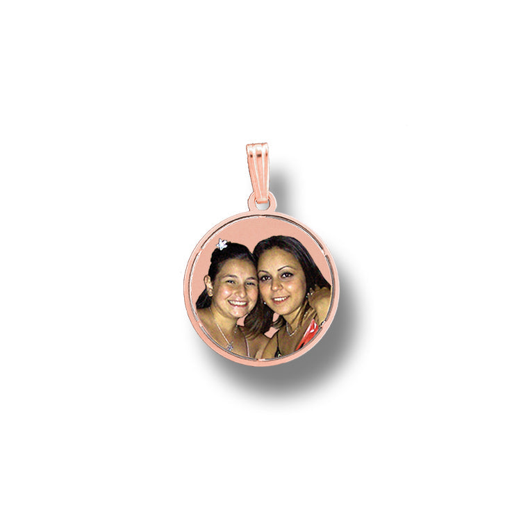 Round Picture Pendant 14K Gold with Cut-Out - Personalized Custom Jewelry with Your Pictures - Elegant Creations NYC
