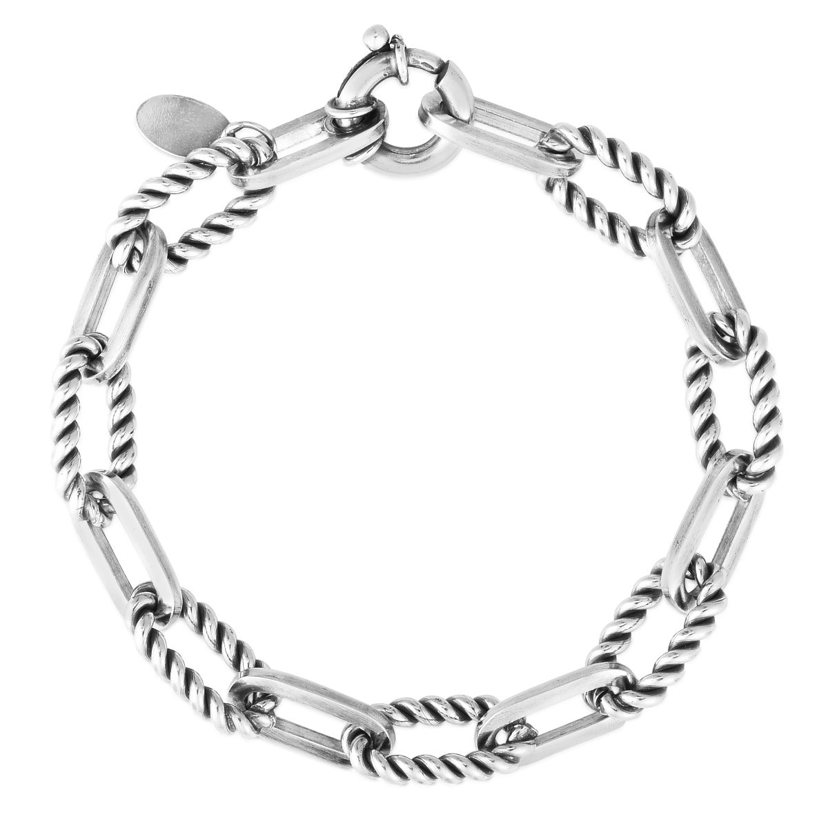 Sterling Silver Italian Cable Paperclip Necklace
