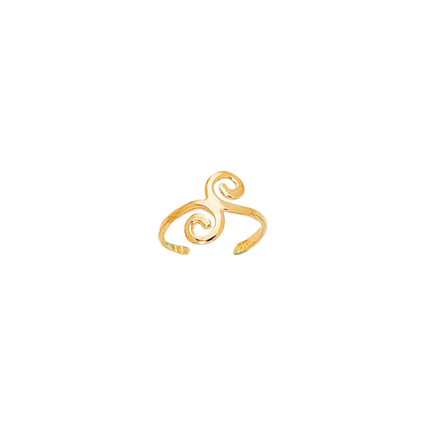 14K Yellow Gold Swirl Toe Ring