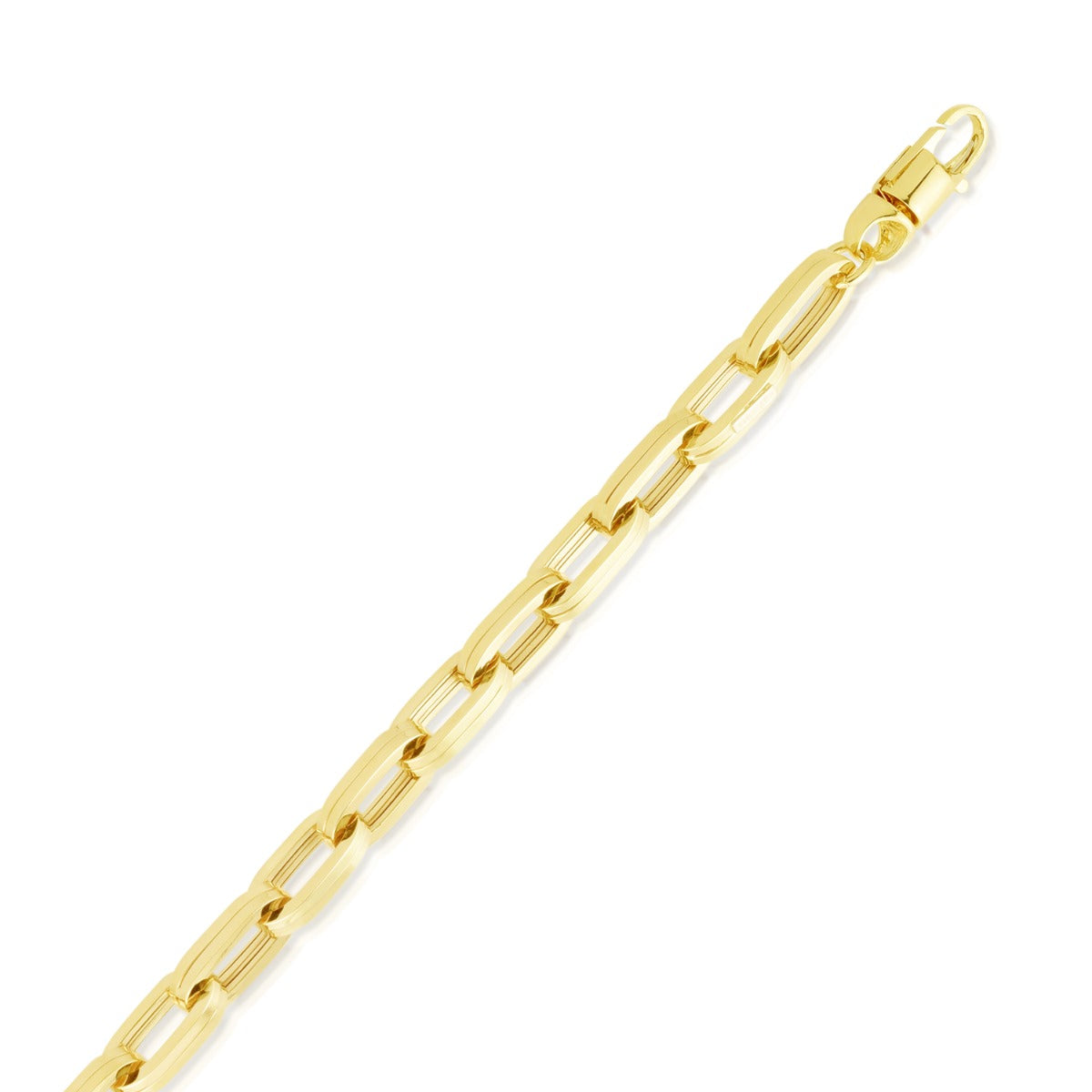 14K Gold Men's Paperclip Bracelet with Lobster Clasp.
