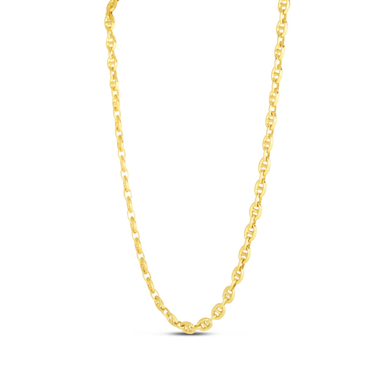 14K Gold Polished Mariner Chain with Lobster Clasp
