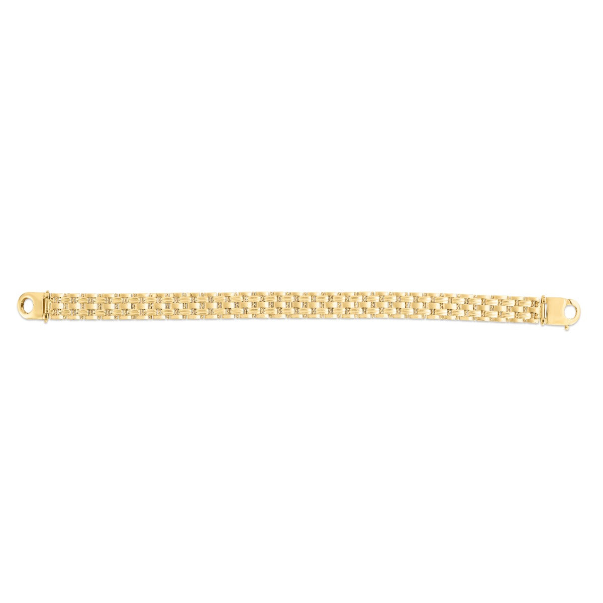 14K Gold Polished Panther Bracelet with Lobster Clasp