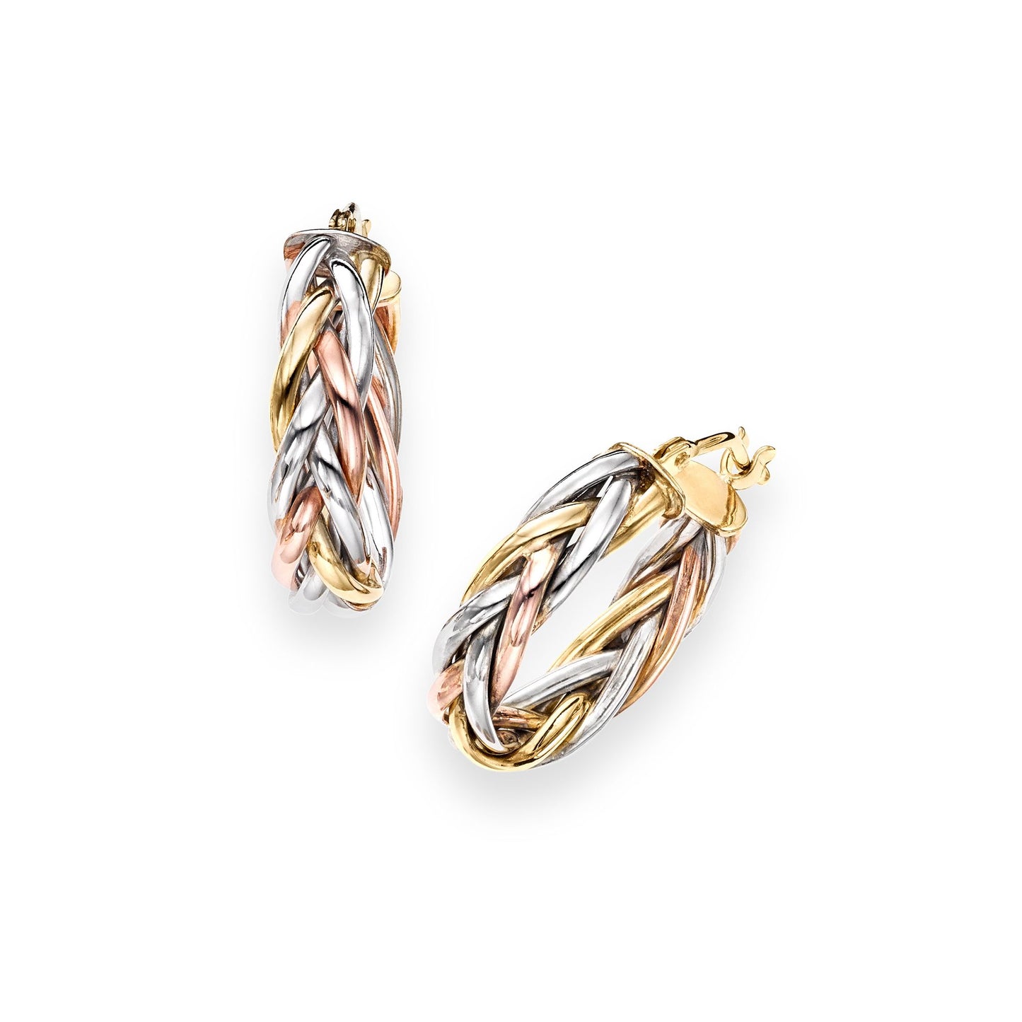 14K Gold Weave Hoop Earring