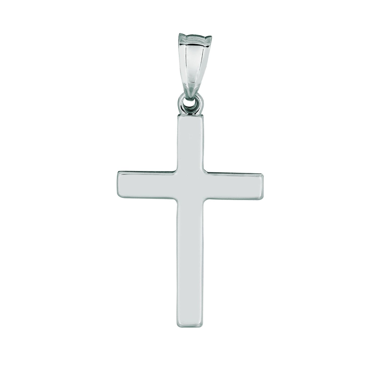 Polished Flat Cross | Available in 14K Gold or Sterling Silver